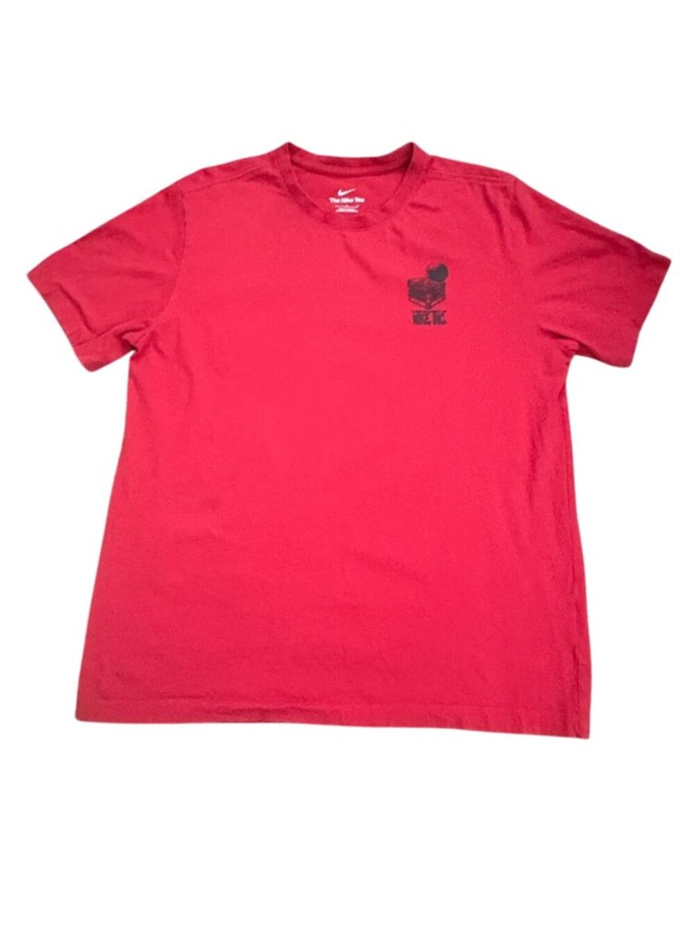 Nike 'The Nike Tee' Mens Basketball T-Shirt-Red/Black-Size L-GUC